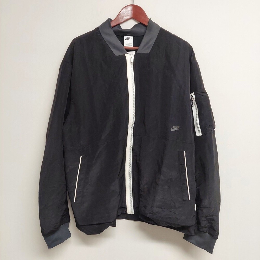 Nike Sportswear Essentials Lined Bomber Jacket Sz XL DM6698-010 Black White